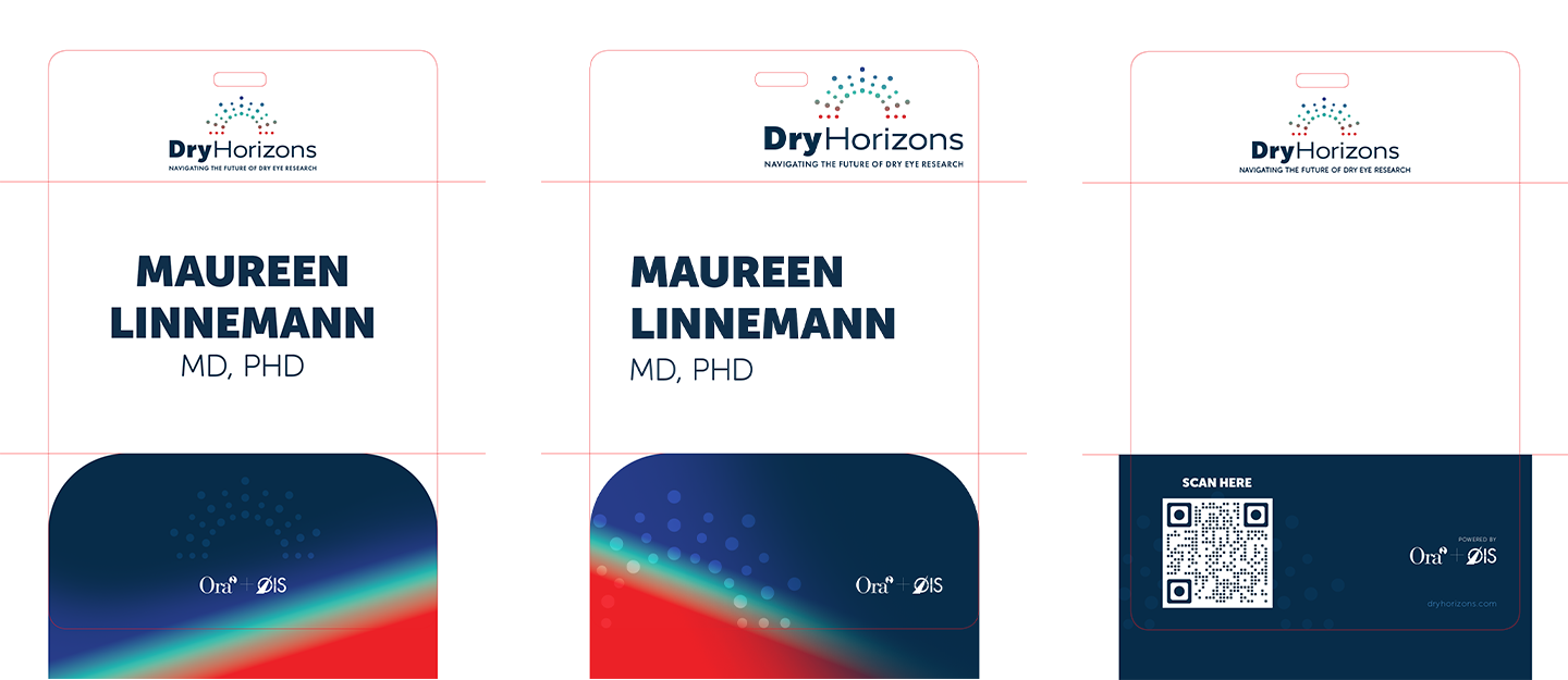 Dry Horizons attendee badge designs