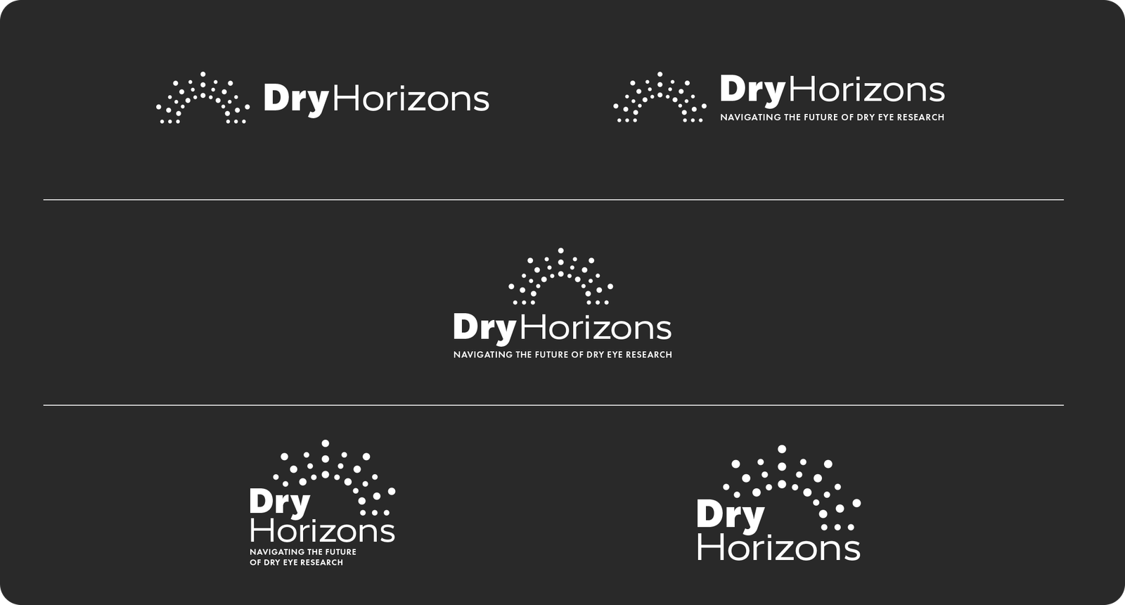 Dry Horizons logo variations on a dark background
