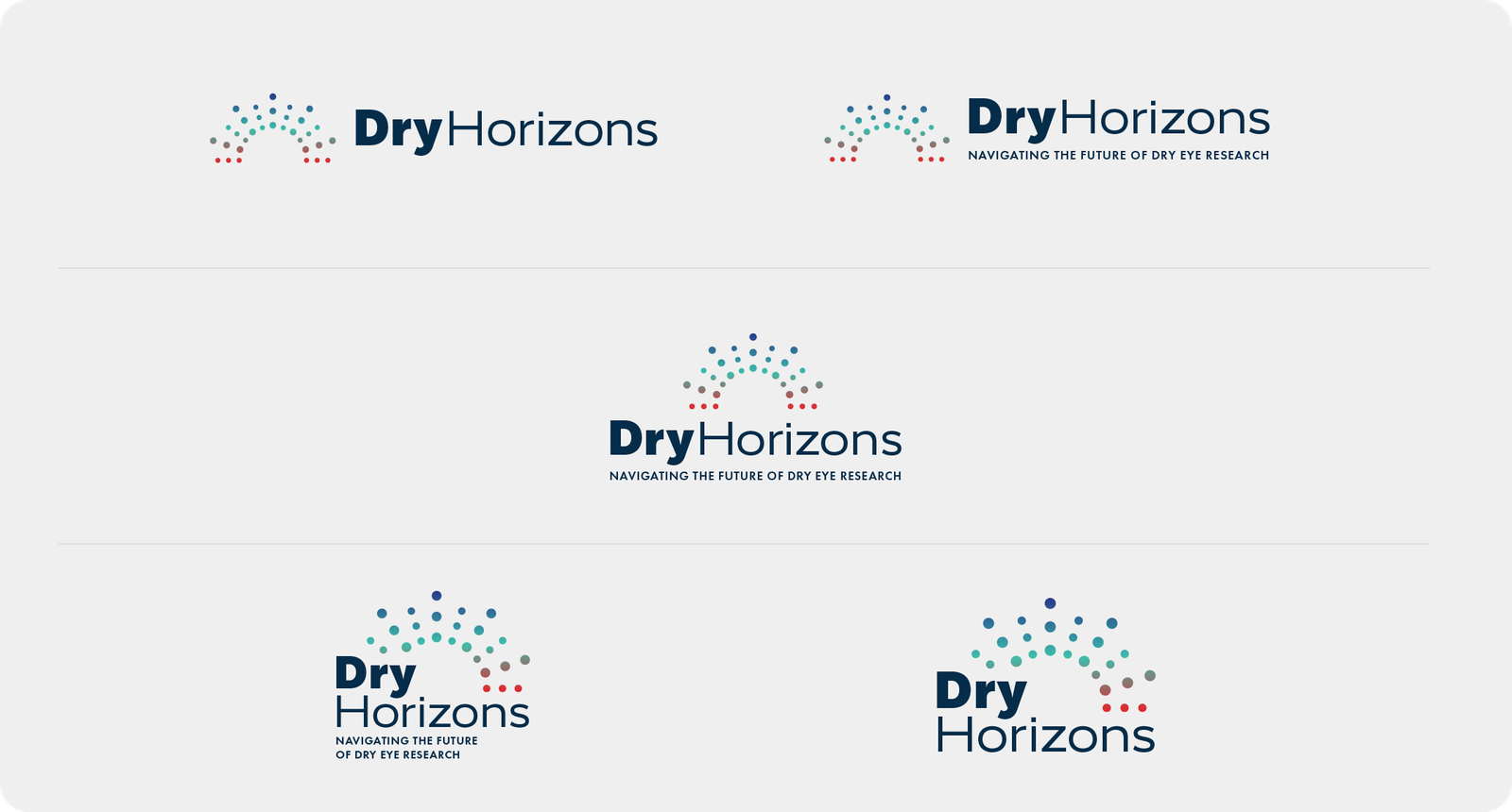 Dry Horizons logo variations on a light background