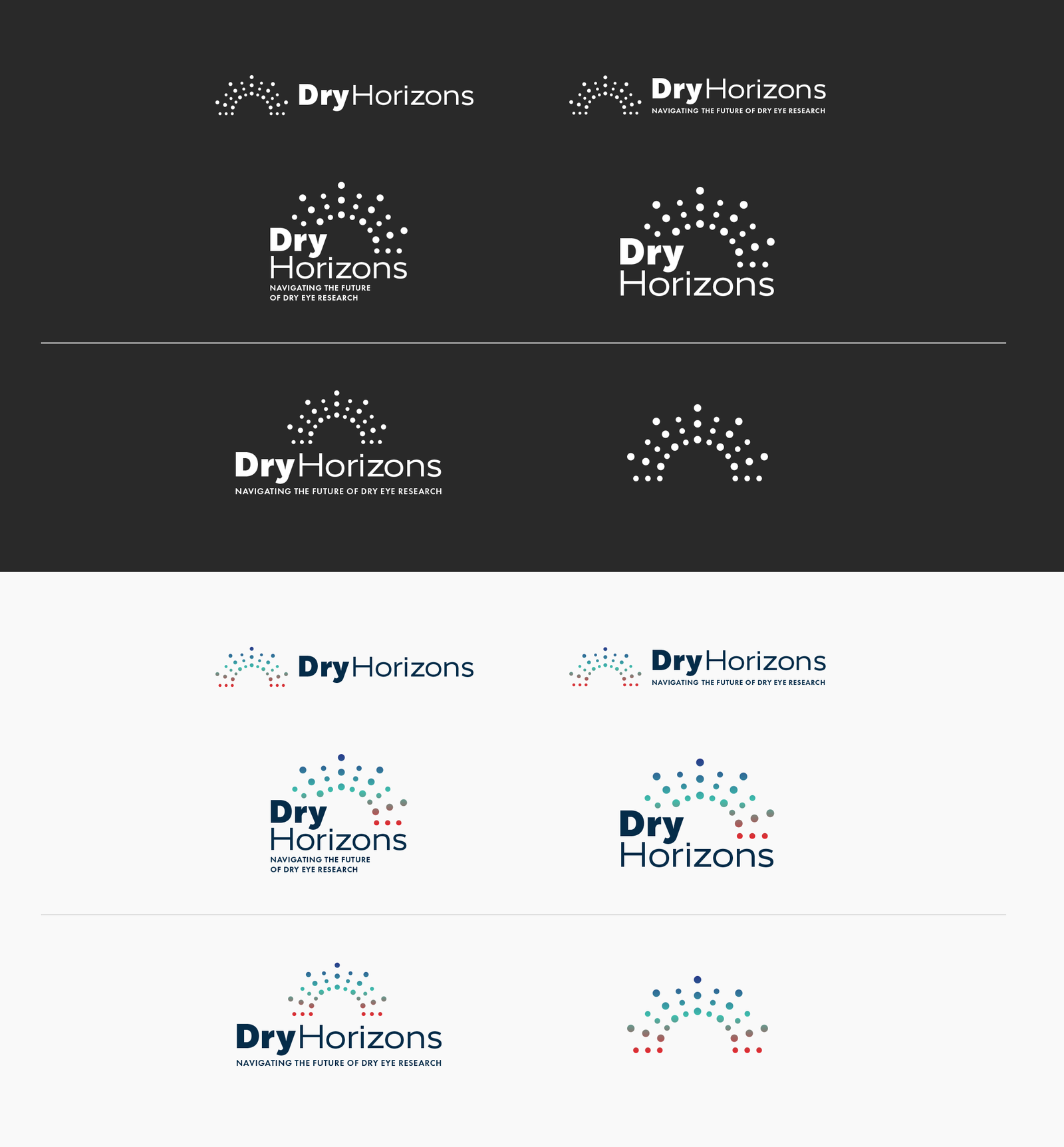 Dry Horizons final logo system on light and dark backgrounds