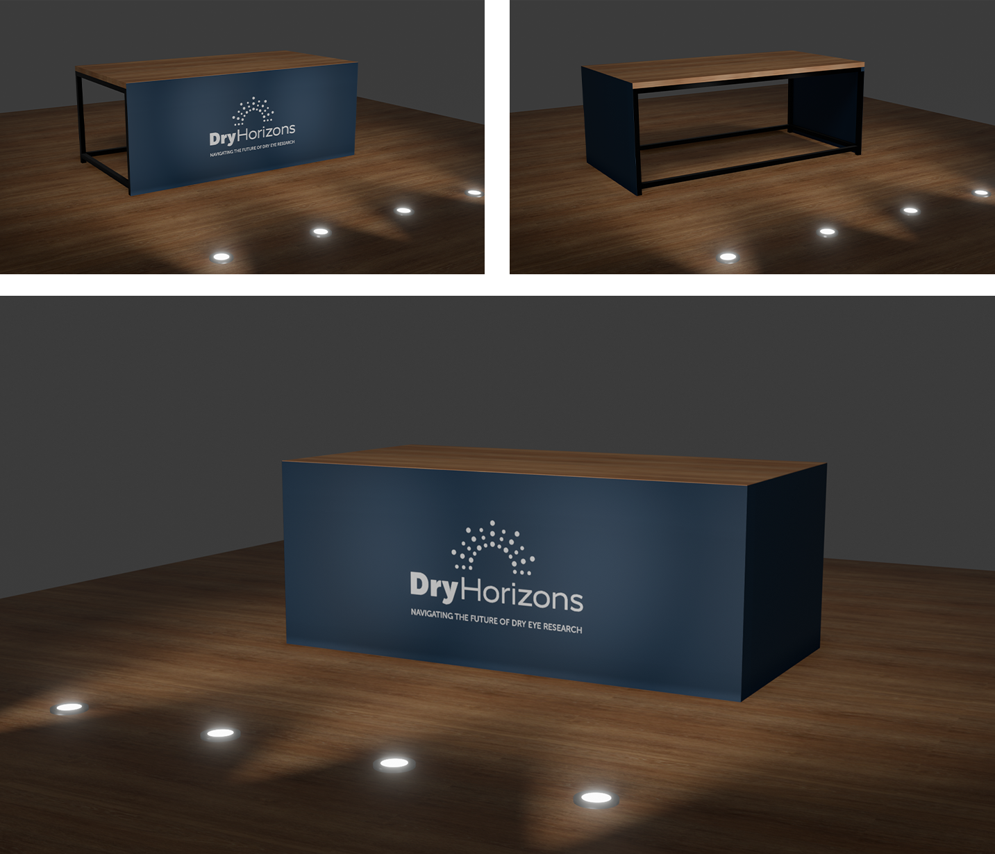 Dry Horizons branded table cover mockups